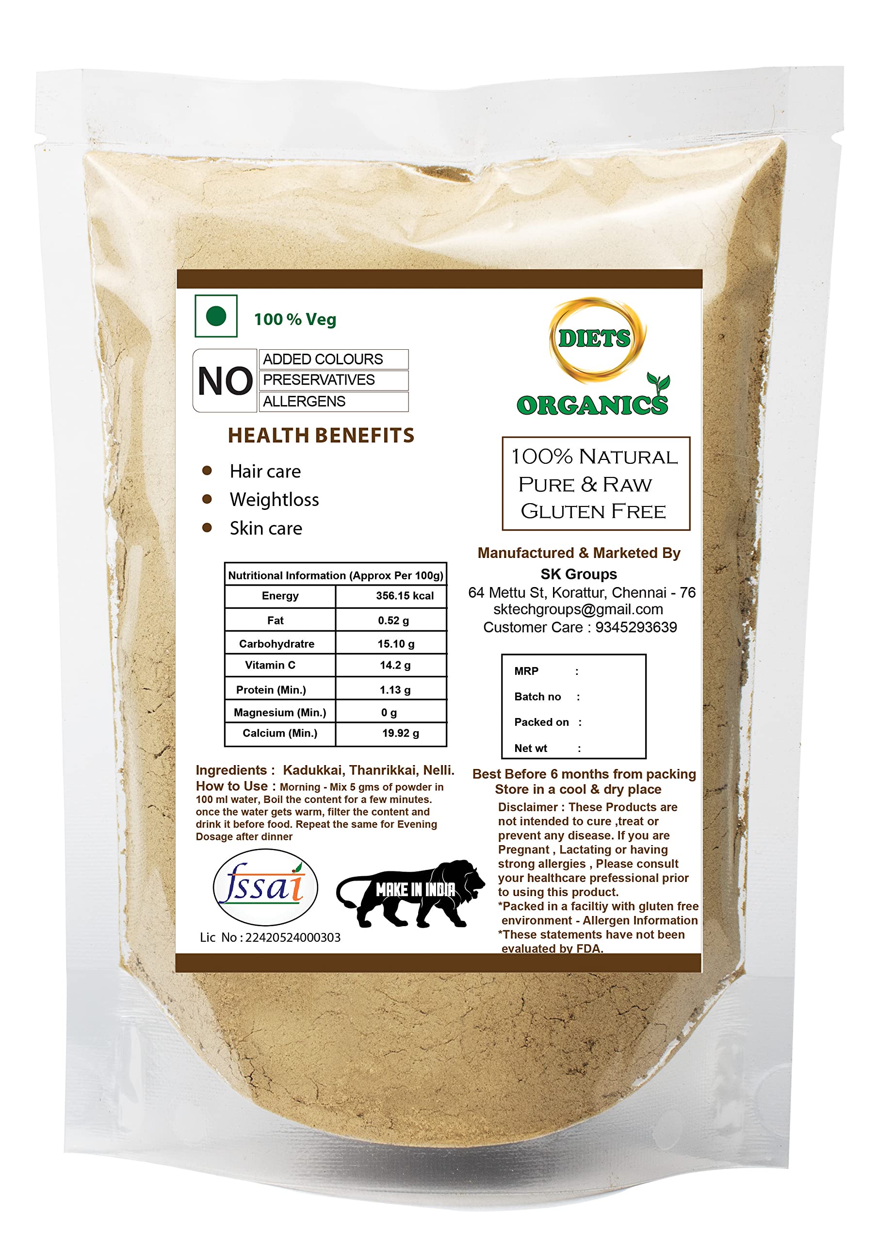 Diets Organics Triphala powder -25Gms pack of 1- image 3