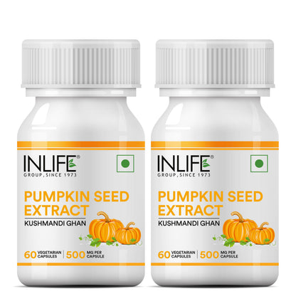 INLIFE Pumpkin Seed Extract 500mg – 60 Capsules, Pack of 2