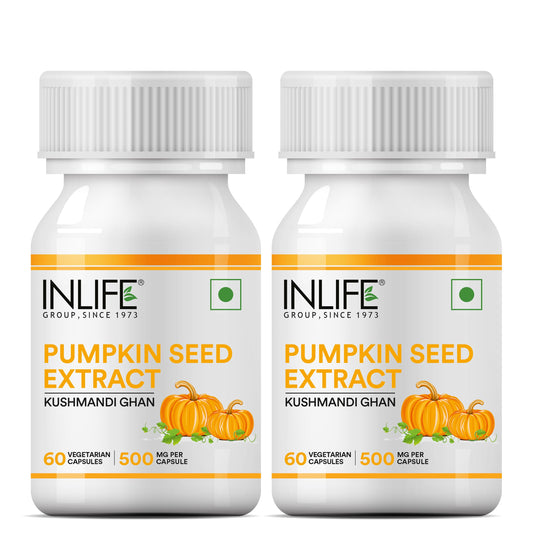 INLIFE Pumpkin Seed Extract 500mg – 60 Capsules, Pack of 2