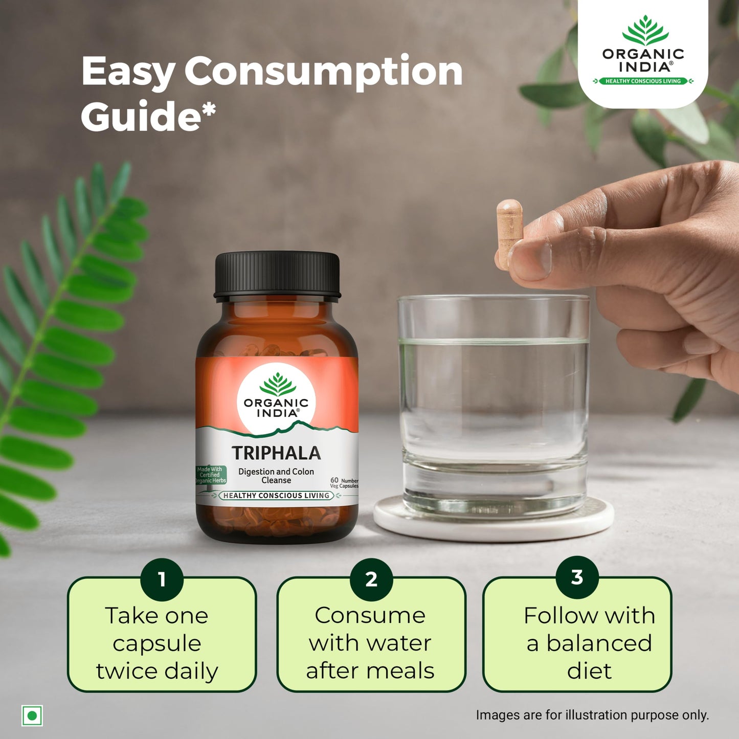 Organic India Triphala 60 Capsules Bottle- image 7