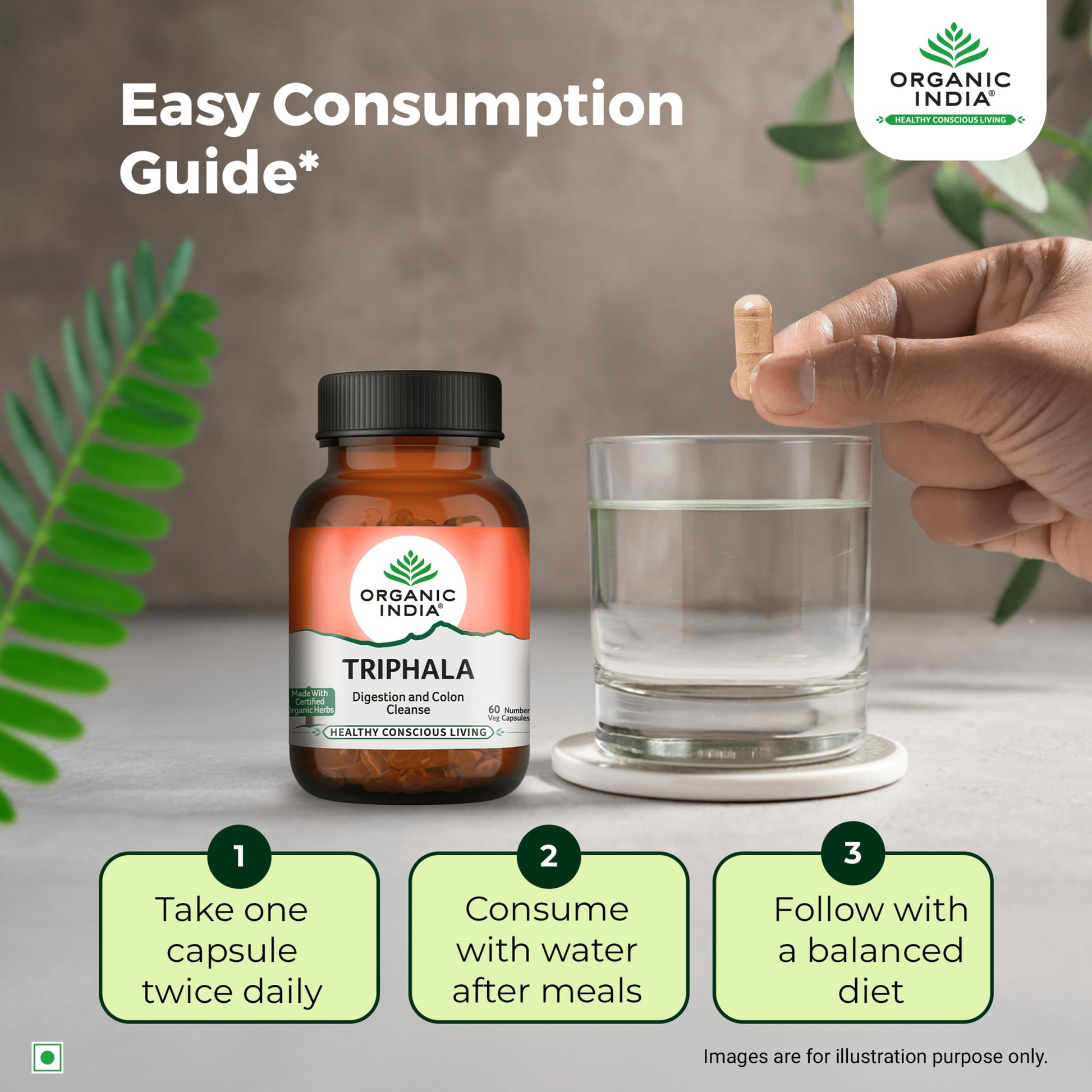 Organic India Triphala 60 Capsules Bottle- image 7