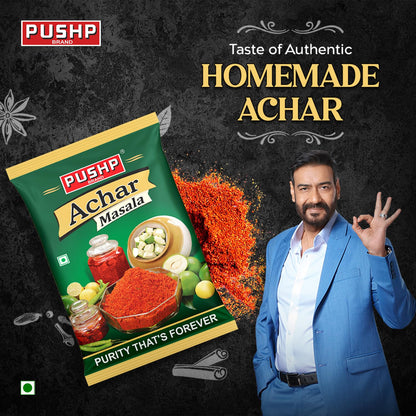 Pushp Brand Achar Masala | 200 G | Premium Blend of Traditional Spices | Ready-to-Use Pickle Mix | Authentic Homemade Pickle Masala | No Added Preservatives