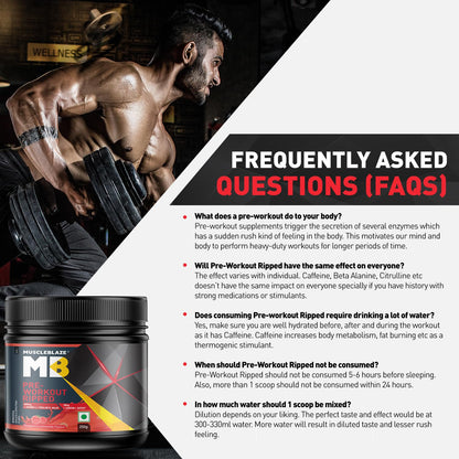 MuscleBlaze Pre Workout Ripped (Raspberry Lemonade, 250 g, 27 Servings)- image 5