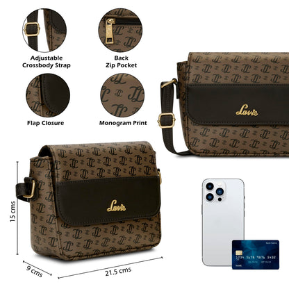 Lavie Woman's Broxa Flap Crossbody Sling Bag | Ladies Purse Handbag | Gift for Women