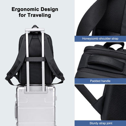 GOLDEN WOLF 25L-30L Expandable Backpack for Men for Office Travel, Black