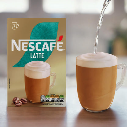 NESCAFÉ Latte Instant Coffee 7 Sachets, 100percent Responsibly Sourced Coffee Pack of 1