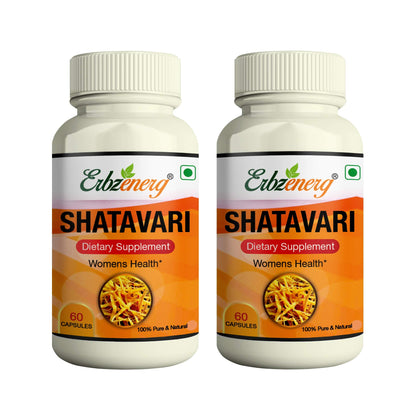 ERBZENERG Shatavari (Asparagus racemosus) Madhur vipakam 60 Capsules (Pack of 2)