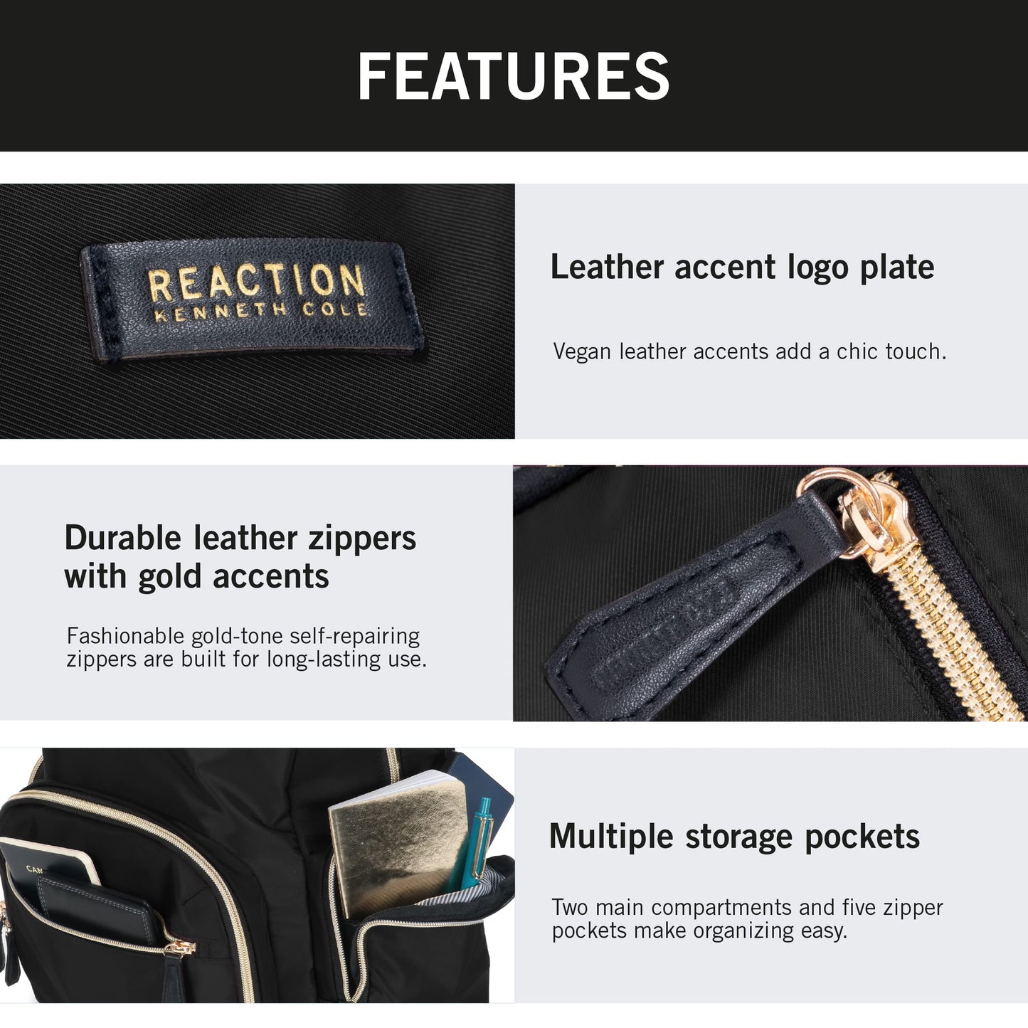 KENNETH COLE Reaction Sophie Women's Silky Nylon 15.0" Laptop & Tablet- image 4