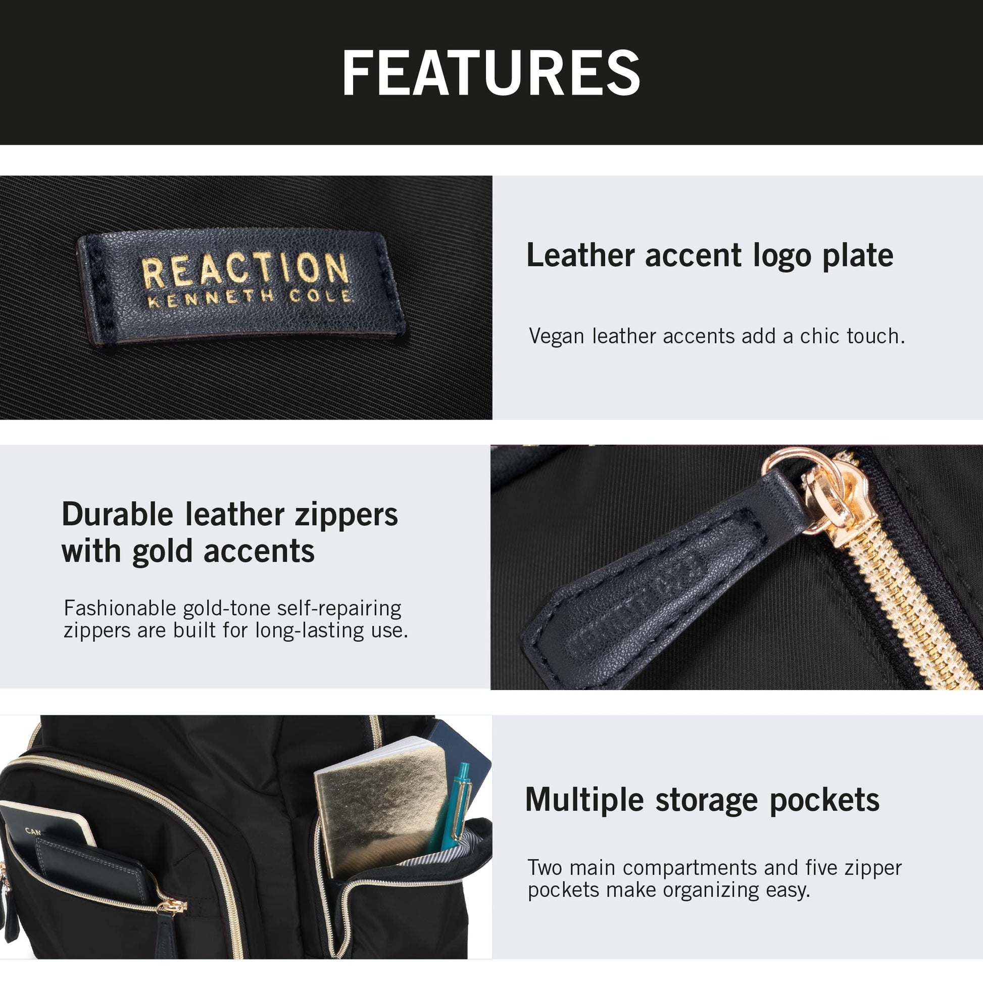 KENNETH COLE Reaction Sophie Women's Silky Nylon 15.0" Laptop & Tablet- image 4