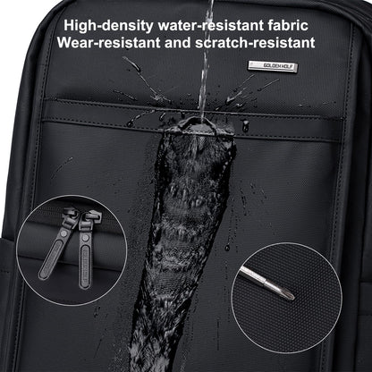 GOLDEN WOLF 25L-30L Expandable Backpack for Men for Office Travel, Black