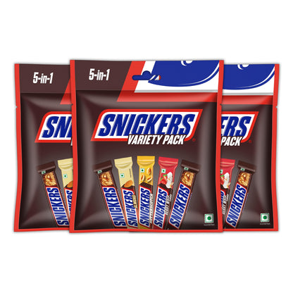Snickers Variety Pack | Assorted Bars | Peanut, Almond, Butterscotch & Berry Whip | Pack of 3 | 110g