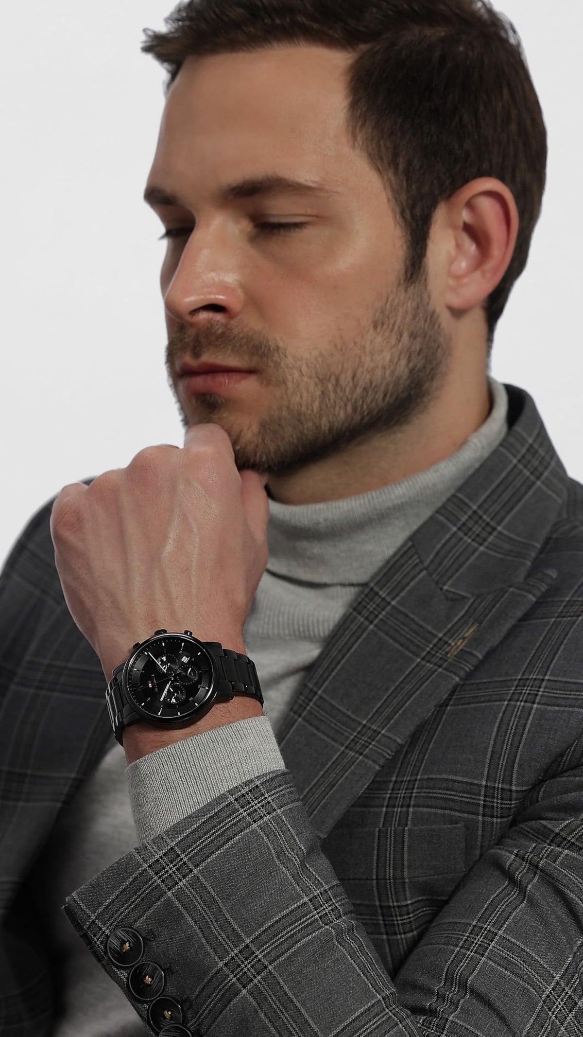 Tommy Hilfiger Analog White Dial Men's Watch, Black, (TH1710410)