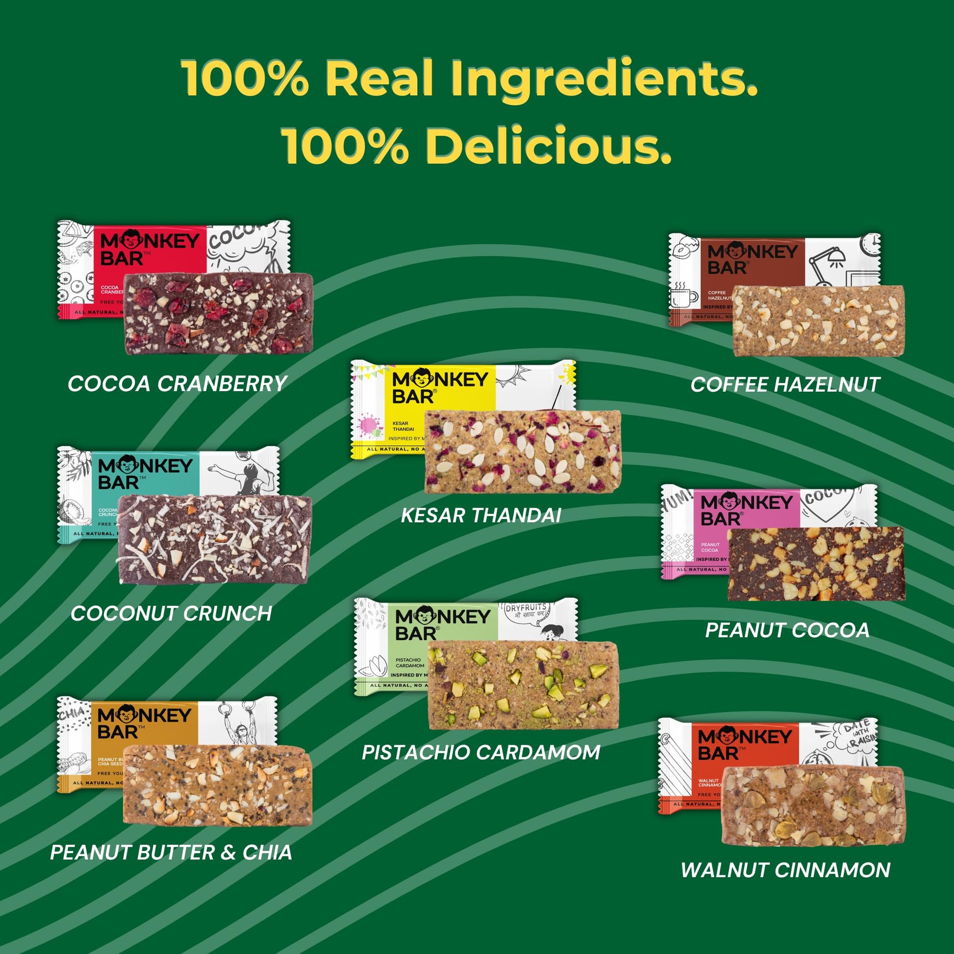 MONKEY BAR - Assorted Protein Bars - 8 Pack, 50grams each, 10-13g Prote- image 5