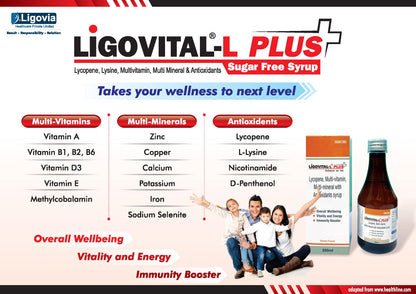 Ligovital L Plus-Lycopane,Multi-vitamin,Multi-Mineral With Antioxidants Syrup (Pack Of 2)