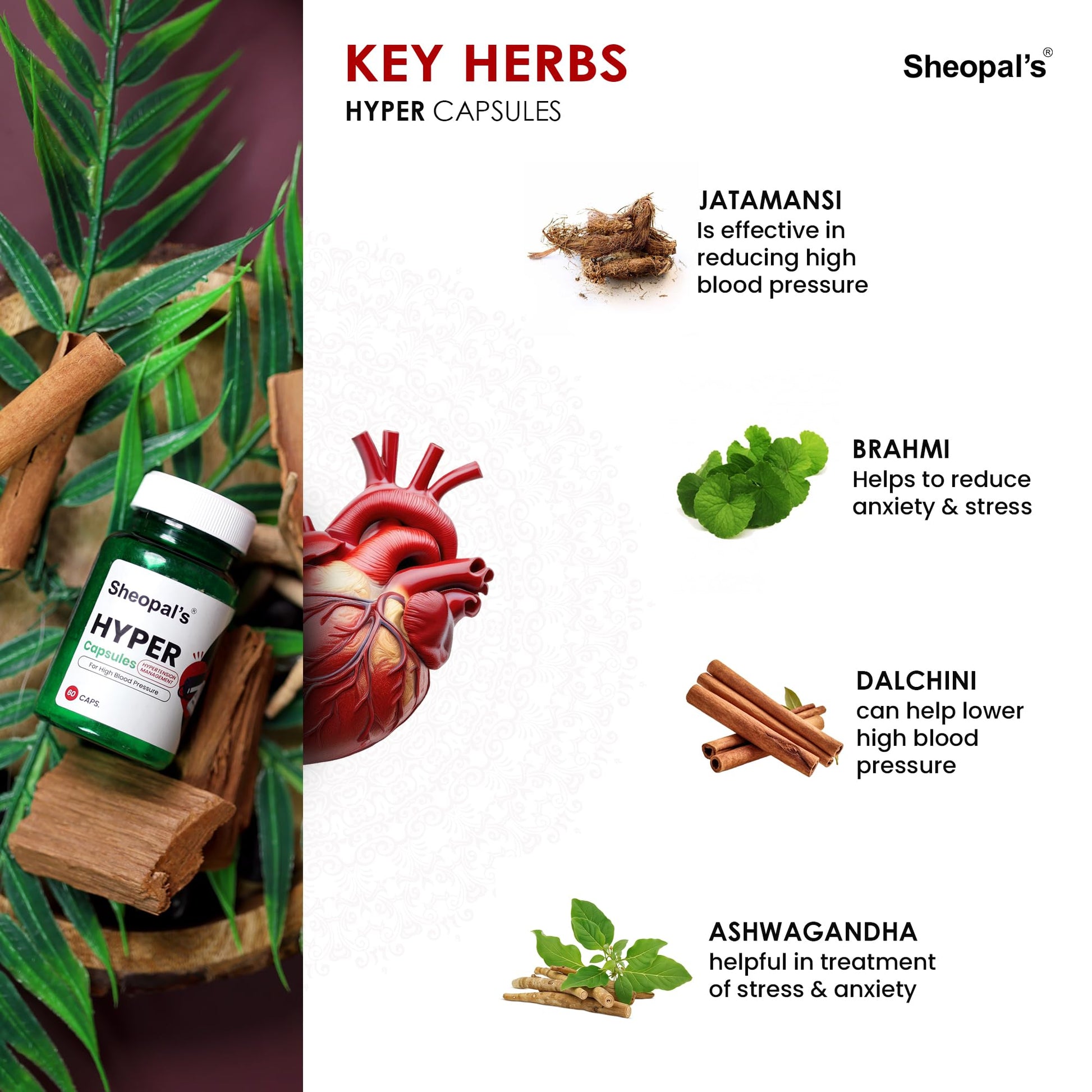Sheopal’s Hyper Care Ayurvedic Capsules – Jatamansi, Brahmi, Arjuna, As- image 5