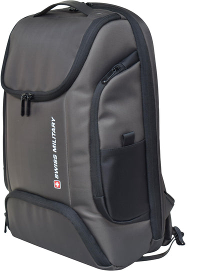 SWISS MILITARY Helium 21L Laptop Backpack Fits 15.6" Laptop USB Charging Port, Trolley Strap, Anti-Theft Pocket, Spacious Compartments, Water-Resistant for Travel, Work & College (Brown)