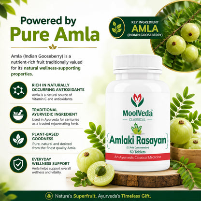 Moolveda Amalaki Rasayan Tablet for Daily Wellness & General Well-Being | 60 Veg Tablets