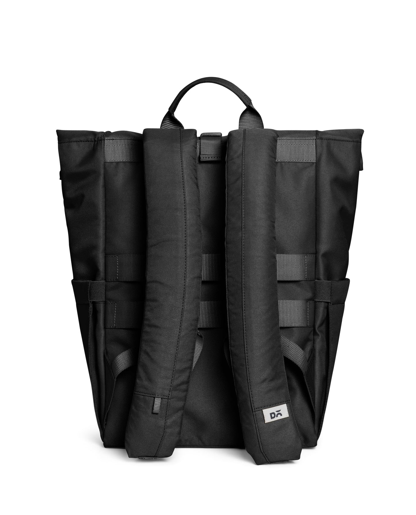 DailyObjects Space Black Miles Roll Top Backpack (17L) for Office & Daily Use| 100% Recycled | Shoulder Travel Bag | Fit any Laptop Upto 14 Inch | Multifunctional Adjustable Straps & G-Hook closure