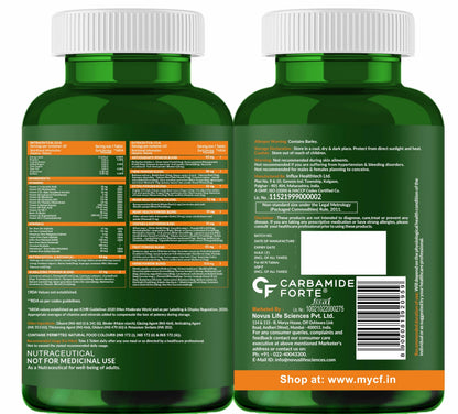 Carbamide Forte Plant Based Multivitamin Tablets for Men & Women for Immunity, Energy & Detox with 82 Ingredients like Superfoods, Greens, Vegetables, Fruits & Herbs Supplement â€“ 60 Veg Tablets