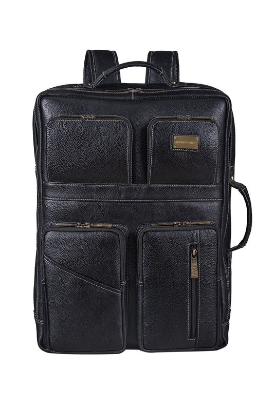 BRAND LEATHER Vintage Full Grain 17 Inch Cow Hide Leather Laptop Backpack Casual Bookbag Daypack Camping Travel Rucksack Knapsack for Men Women
