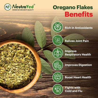 NeutraVed Oregano Leaves | Pure leaves for Home Made Seasoning | Flakes/Dry Oregano Leaves For Seasonings, Pizza, Pasta 200g