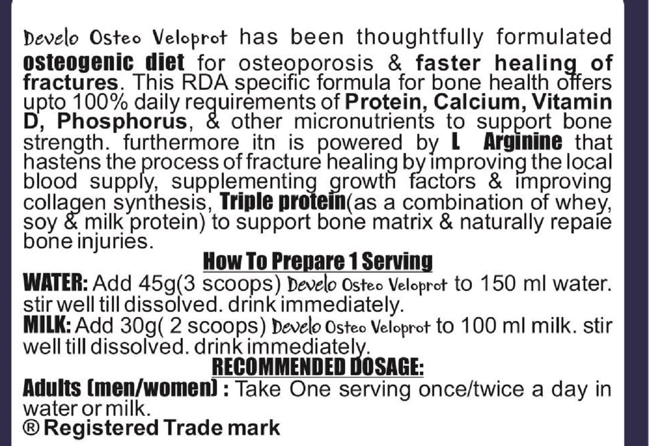Develo Osteo Veloprot for Bone Health & Quick Fracture Healing - 500 g- image 5