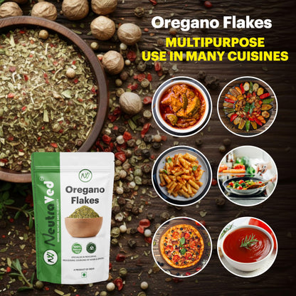 NeutraVed Oregano Leaves | Pure leaves for Home Made Seasoning | Flakes/Dry Oregano Leaves For Seasonings, Pizza, Pasta 200g