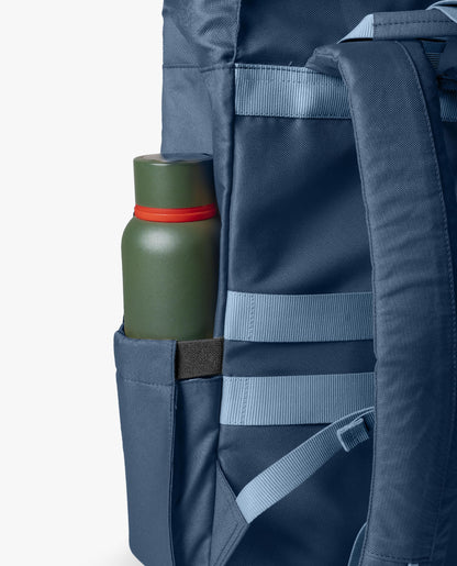 DailyObjects PET Deep Sea Miles Roll Top Backpack (17L) for Office & Daily Use| 100% Recycled | Shoulder Travel Bag | Fit any Laptop Upto 14 Inch | Multifunctional Adjustable Straps & G-Hook closure
