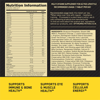 OPTIMUM NUTRITION (ON) Multivitamin for MEN,60 Tablets, 26 Vitamins & Minerals and (ZMA) Zinc Magnesium Aspartate - 60 Capsules, 1 count