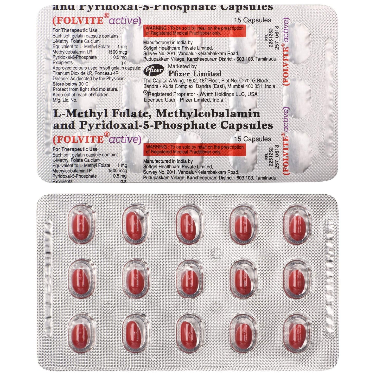 Folvite Active - Strip of 15 Capsules