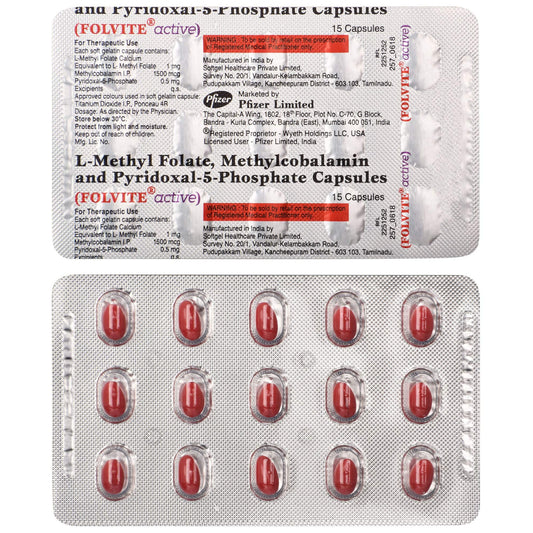 Folvite Active - Strip of 15 Capsules