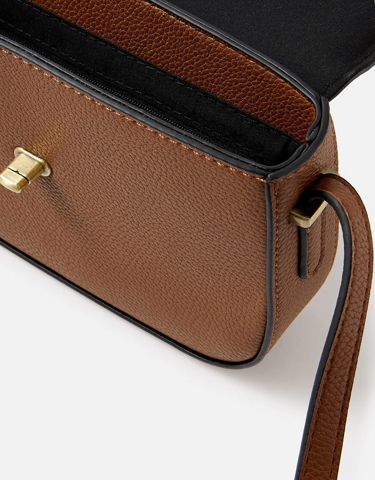 Accessorize London Women's Brown Faux Leather Tan Britney Bee Sling Bag | Daily Use Messenger Ladies Purse, Stylish Side Bag For Women