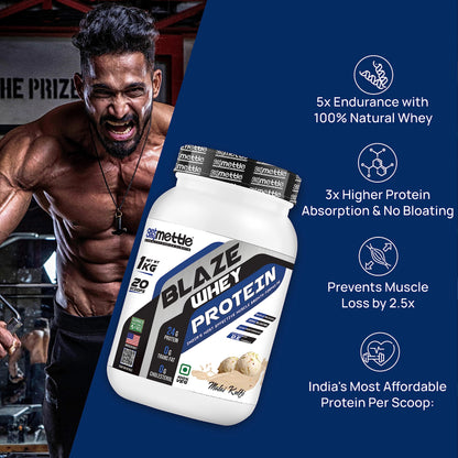 Getmymettle Blaze Whey Protein - Cold Coffee, 1Kg: 24g Protein, 10.66g- image 4