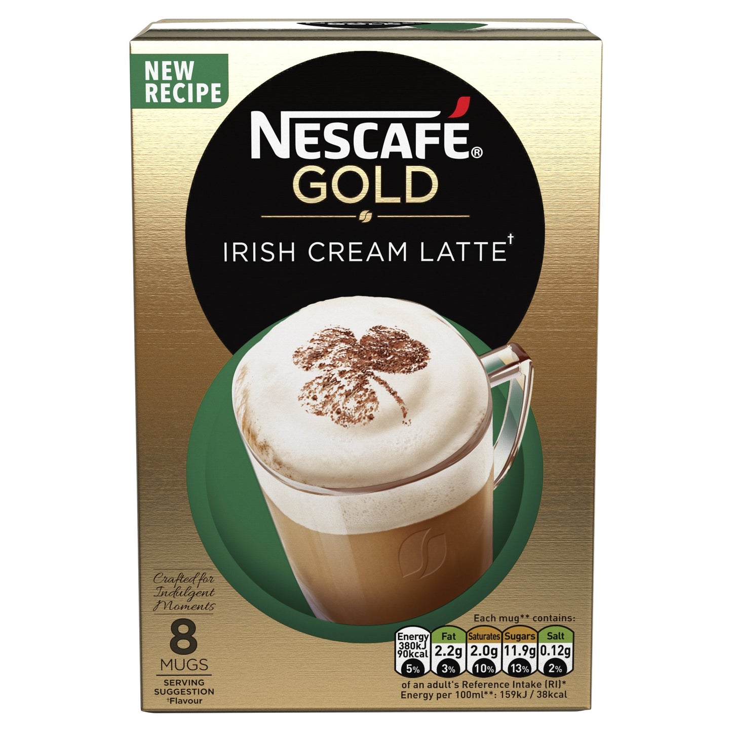 Nescafe Cafe Menu Latte Irish Cream, 22G (Pack of 8) - Ground, Box, 22 Gm