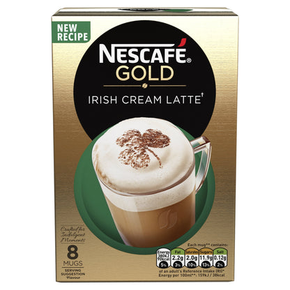 Nescafe Cafe Menu Latte Irish Cream, 22G (Pack of 8) - Ground, Box, 22 Gm