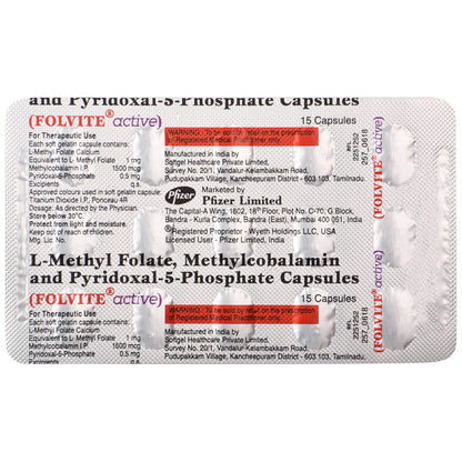Folvite Active - Strip of 15 Capsules