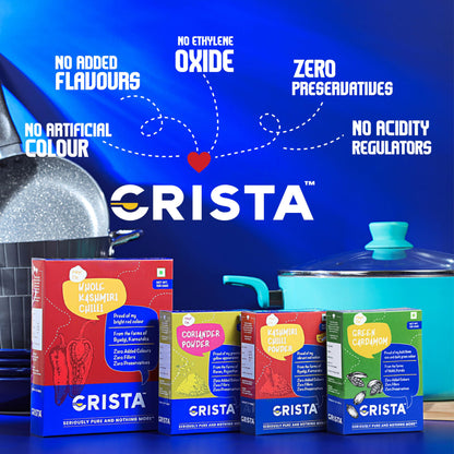 CRISTA 100gm Whole Green Cardamom | Elaichi | Elaichi Green | Choti Elaichi | Elaichi Tea | Cardamom 8mm