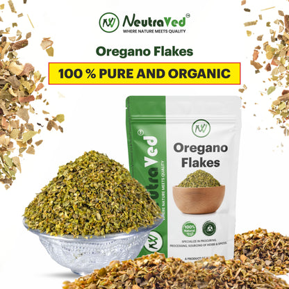 NeutraVed Oregano Leaves | Pure leaves for Home Made Seasoning | Flakes/Dry Oregano Leaves For Seasonings, Pizza, Pasta 200g