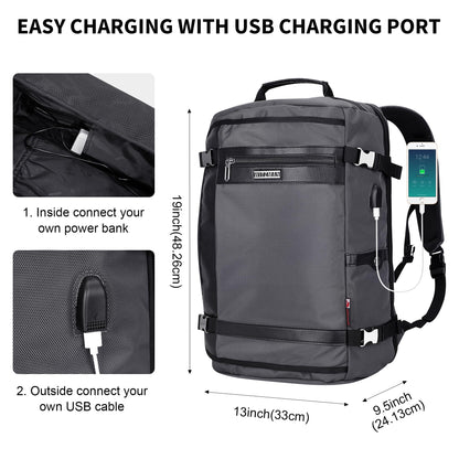 WITZMAN Travel Backpack for Men Laptop Backpack with USB Charging Port- image 4