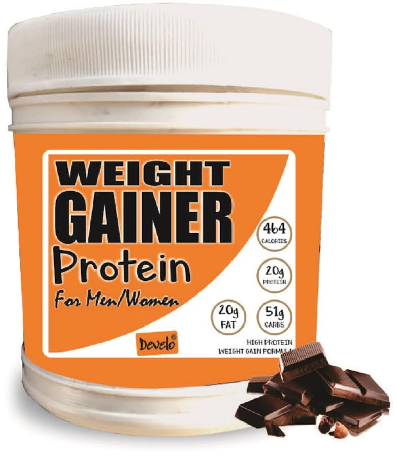 Develo Weight & Mass Gainer High Protein Powder for Teenagers(Boys & Girls) & Adults Men & Women - 500g Chocolate Flavour