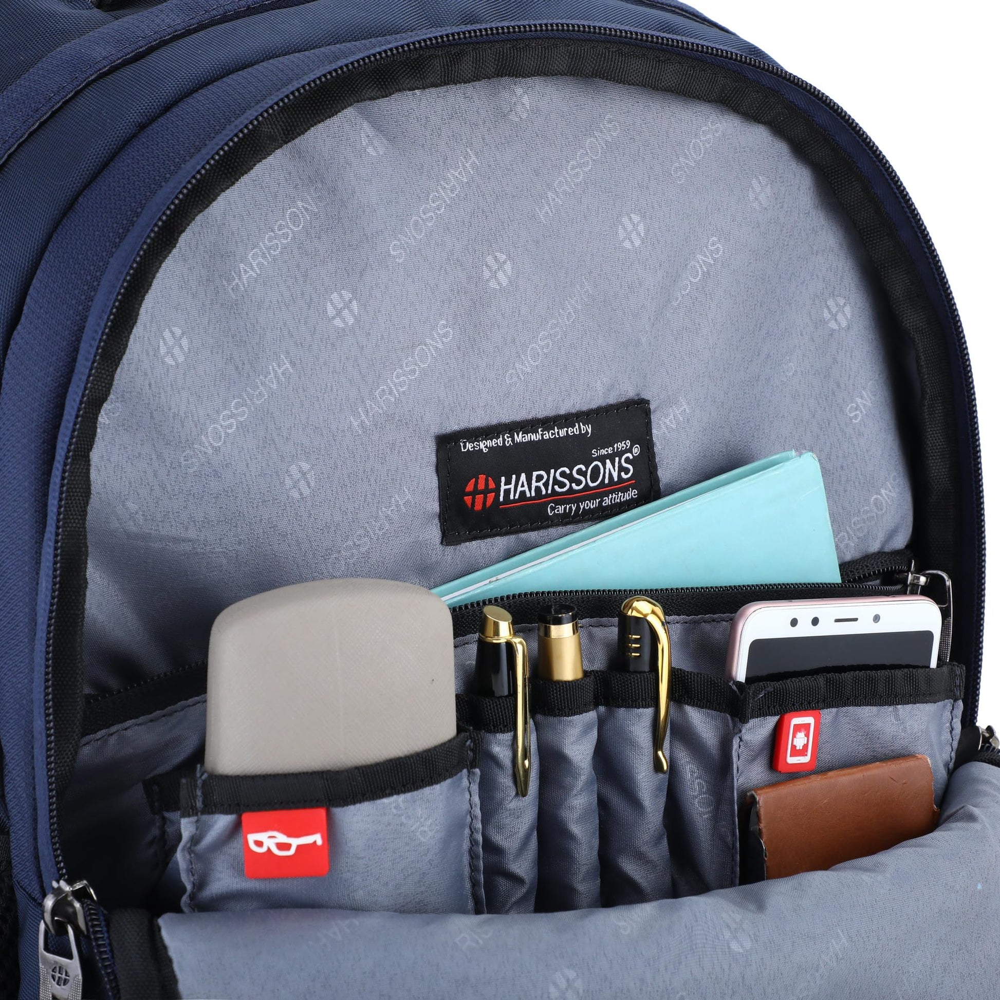 HARISSONS Fortuner 28L Laptop Backpack for Men & Women (Navy) | Lightwe- image 4