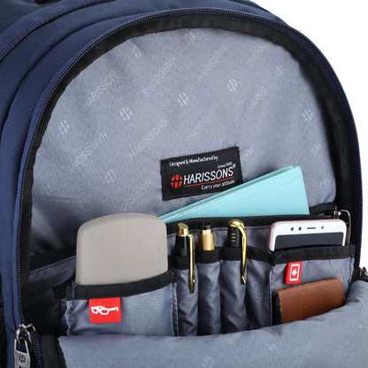 HARISSONS Fortuner 28L Laptop Backpack for Men & Women (Navy) | Lightwe- image 4