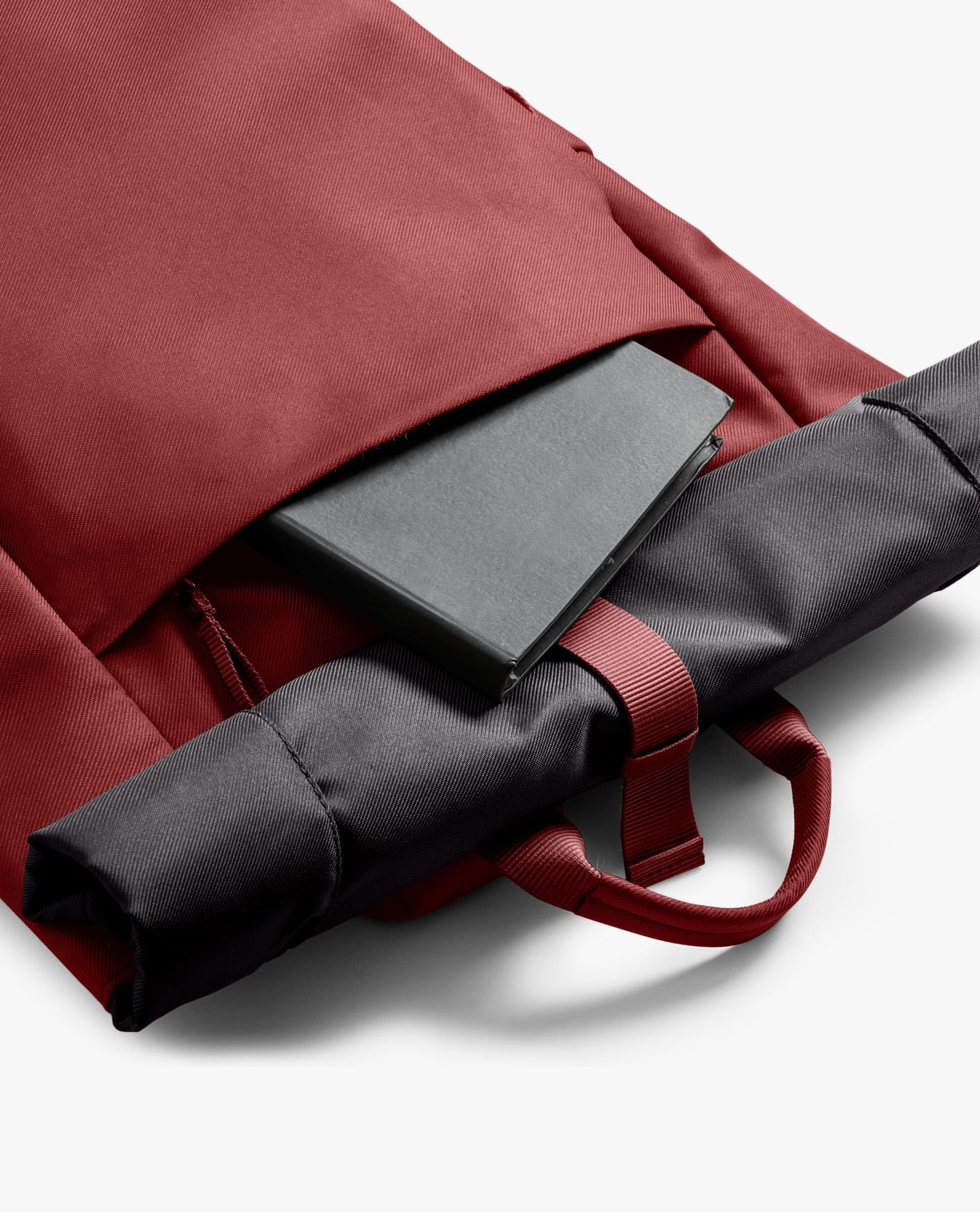 DailyObjects PET Charcoal-Red Clay Miles Roll Top Backpack (17L) for Office & Daily Use| 100% Recycled | Travel Bag | Fit any Laptop Upto 14 Inch | Multifunctional Adjustable Straps & G-Hook closure