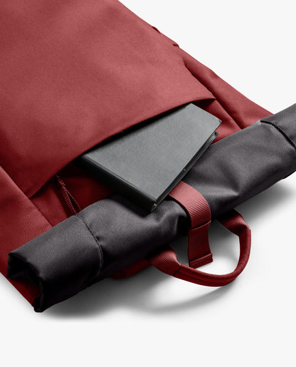 DailyObjects PET Charcoal-Red Clay Miles Roll Top Backpack (17L) for Office & Daily Use| 100% Recycled | Travel Bag | Fit any Laptop Upto 14 Inch | Multifunctional Adjustable Straps & G-Hook closure