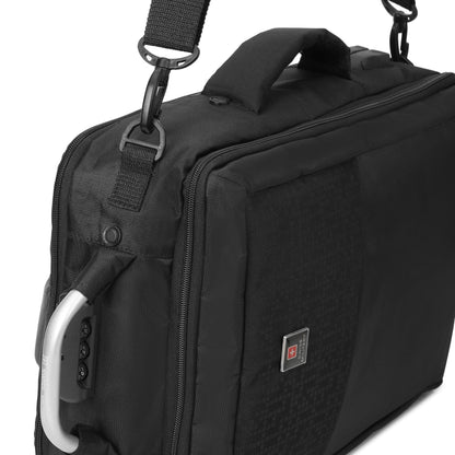 SWISS MILITARY Element Laptop Backpack cum Sling Bag 18L, 15.6" Laptop Compartment, USB Charging & Aux Socket and Large Main Compartment Travel Bag for Men & Women, Office, School and College Black