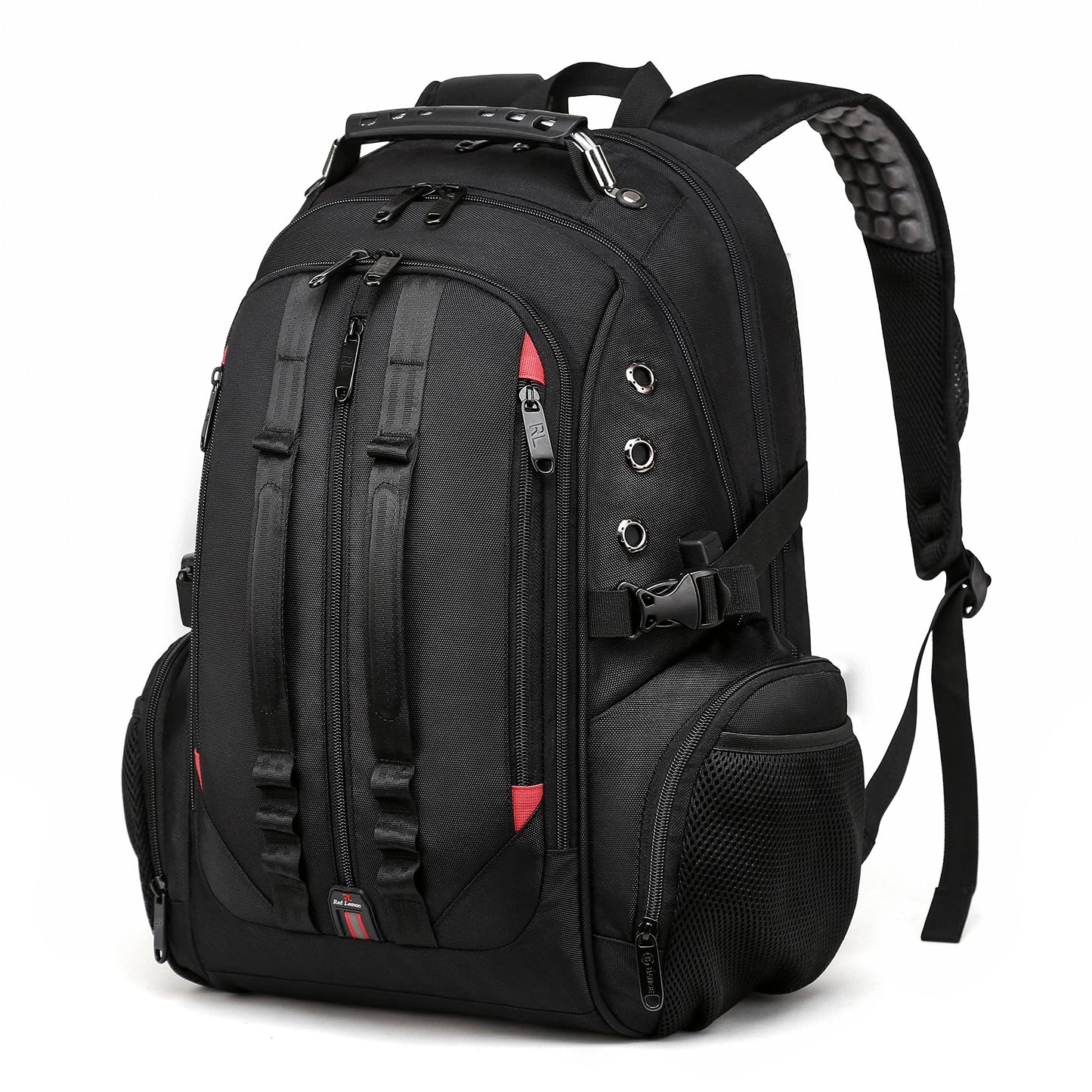 Red Lemon Swisslook Polyester Bange Series 40 to 45L 15.6-inch Laptop Bags Backpack for Men and Women Water-Resistant USB Anti Theft Travel Backpack -Black