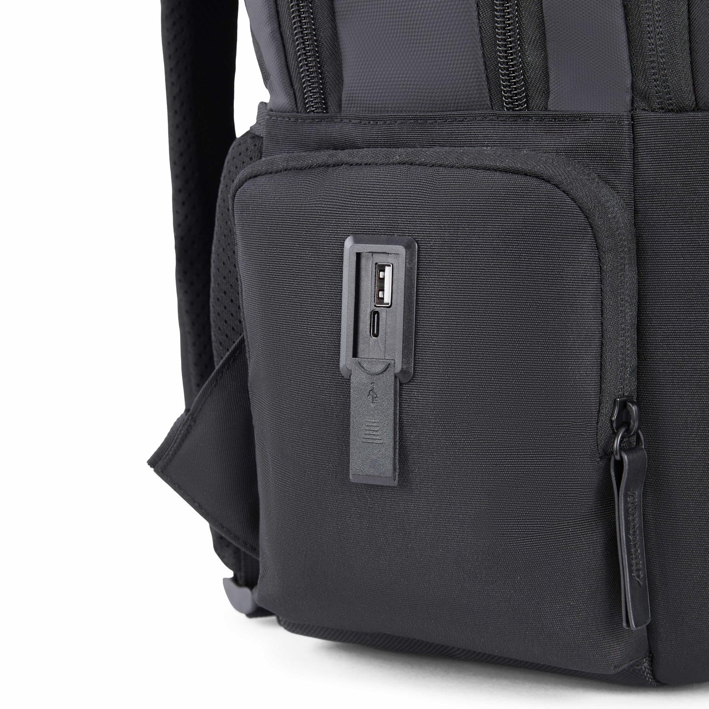 American Tourister Verve 17" Laptop Backpack | USB Charging Port | Smart Trolley Sleeve | Hidden Pocket | Tractum Suspension Straps | Office Bag for Men and Women | Black | 1 Year Global Warranty