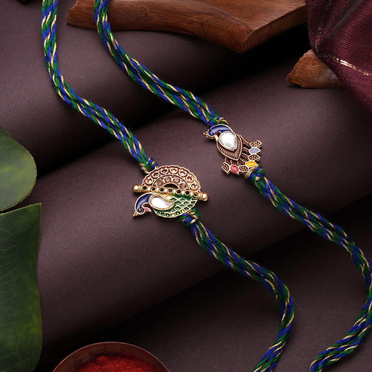 TIED RIBBONS Rakhi For Brother With Chocolate - Pack of 2 Premium Rakhi With Chocolates Pack Mini Greeting Card And Roli Chawal - Rakhi Gift For Brother,300 G