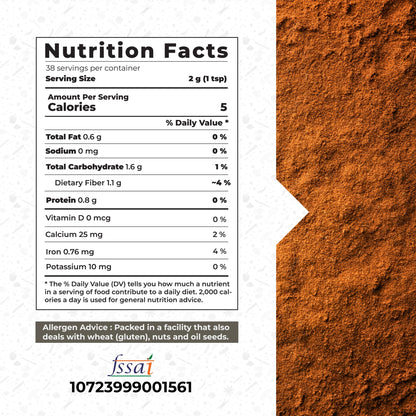 GOURMET HEALTH IMPRESSIONS Superior Grade Cinnamon (Dalchini) Powder 75g - Richly Aromatic, Finely Ground, Non-GMO - Perfect for Baking & Spicing Up Dishes | GHI Foods
