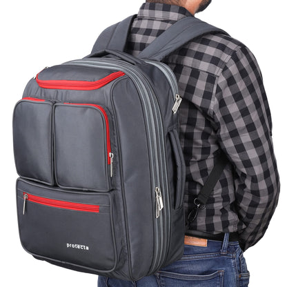 Protecta Organised Chaos XL (2.0) 45 L Convertible Laptop Backpack/Bag | For Work Trips, Travel & Weekend Trips. - Grey & Red